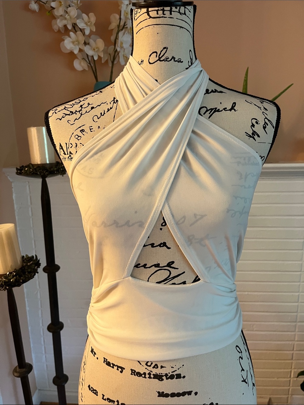 Halter Top with Front Cutout and Ties Behind the Neck